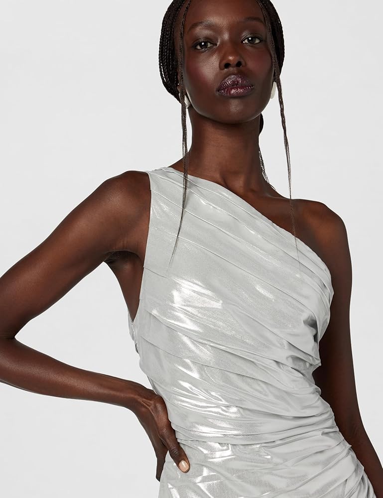 Amazon.com: BCBGMAXAZRIA Women's One Shoulder Neck Sunburst